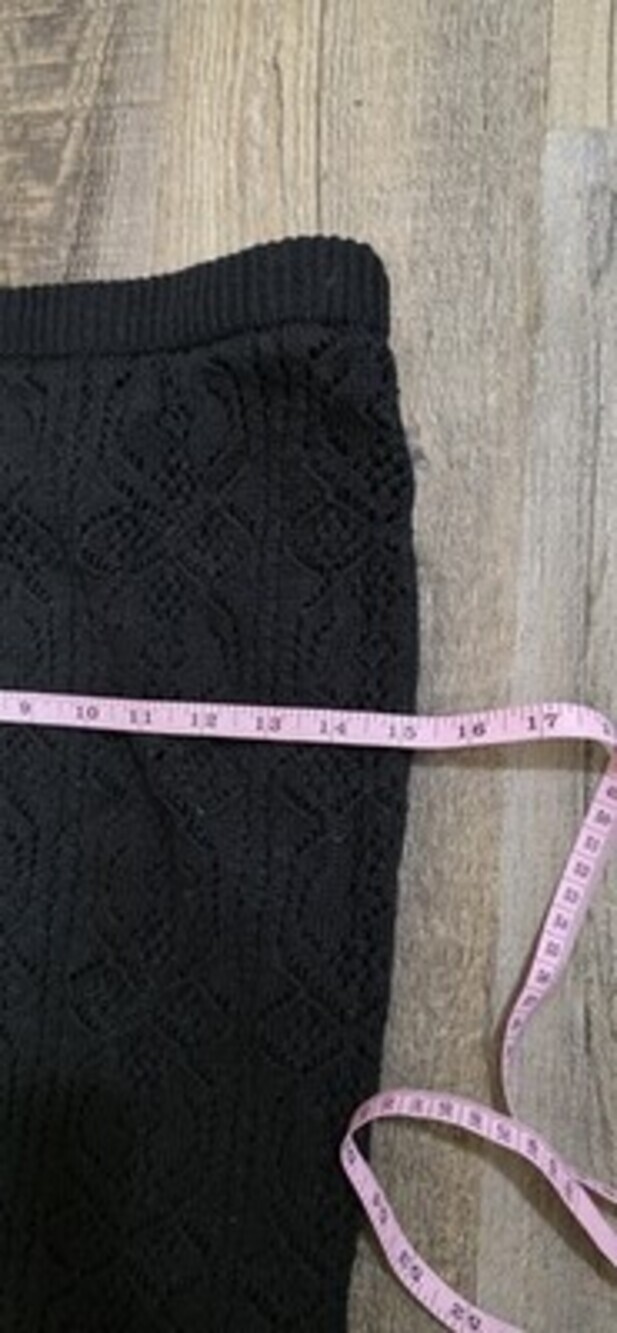 FRESHMAN 1996 Black Knit Midi Skirt, Boho Womens Size M, Diamond Pattern Bodycon - Picture 11 of 12
